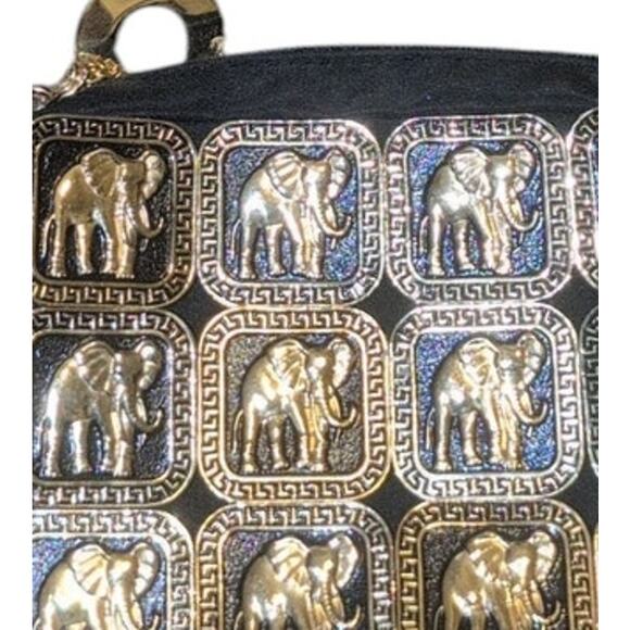 Vintage 1990s Elephant Metal Tile & Chain Crossbody Purse - Picture 2 of 5